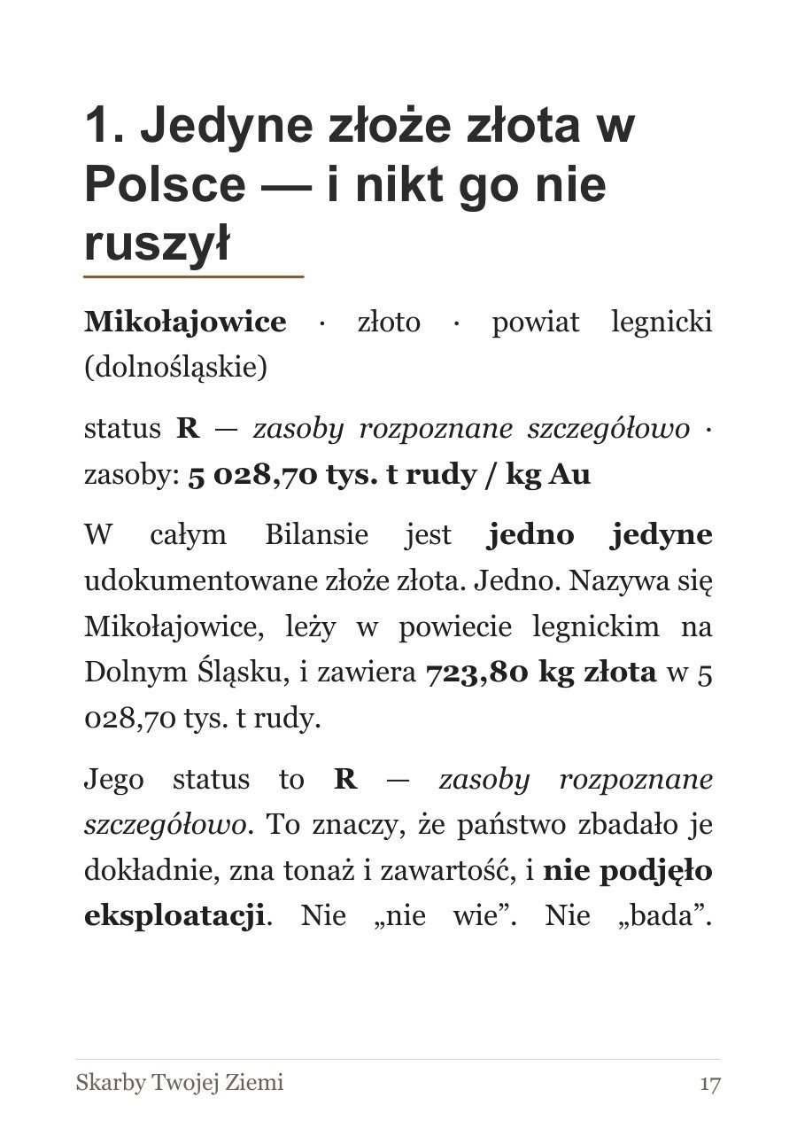 Jedyne złoże złota w Polsce — i nikt go nie ruszył